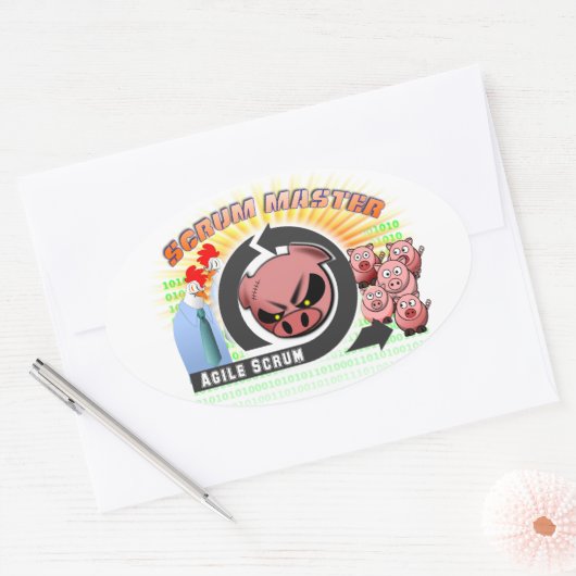 Scrum master ovale sticker (Envelop)