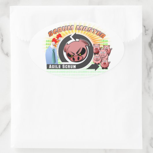 Scrum master ovale sticker (Tas)