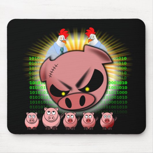 Scrum Mousepad - kippen en varkens Muismat (Voorkant)