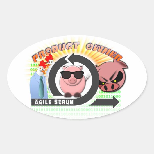 Scrum Product Owner - Agile Ovale Sticker (Voorkant)
