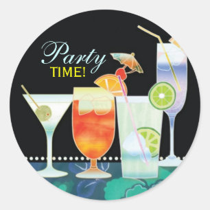 Scrumptious Cocktails Party Invitation Ronde Sticker