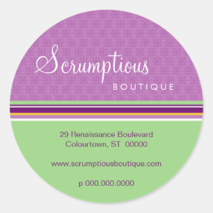 Scrumptious Paarse en Groene Adres Sticker