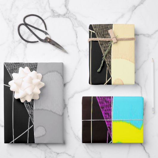 "Scrunchies" inpakpapier Flat Sheet Set van 3 (Voorkant)