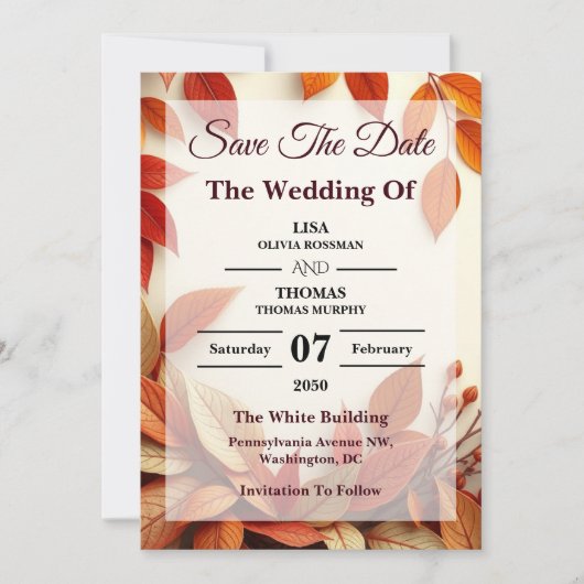 ScRust Olive Botanical Wedding Save The Date (Voorkant)