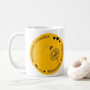 SCS&C Sunflower's Sweet HoneyBee Mok, 11 oz Koffiemok