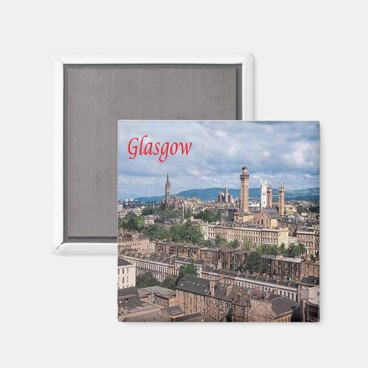 SCT003 GLASGOW, Schotland, Fridge Magnet (Voorkant / Achterkant)
