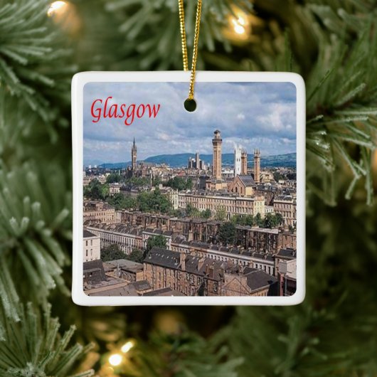 SCT003 GLASGOW, Schotland, Keramisch Ornament (Boom)