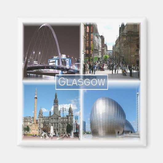 SCT009 GLASGOW, Schotland, Fridge Magneet (Voorkant)