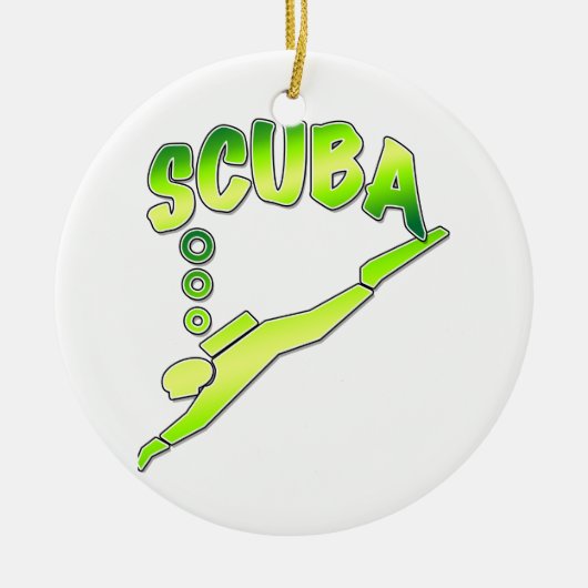 Scuba #2-duiker keramisch ornament (Voorkant)