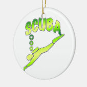 Scuba #2-duiker keramisch ornament (Links)