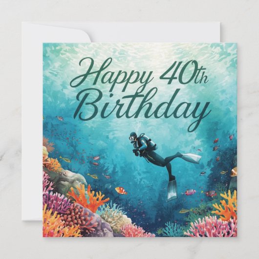 Scuba 40e verjaardag onder water kaart (Voorkant)