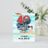 Scuba 40e verparty uitnodiging (Staand voorkant)
