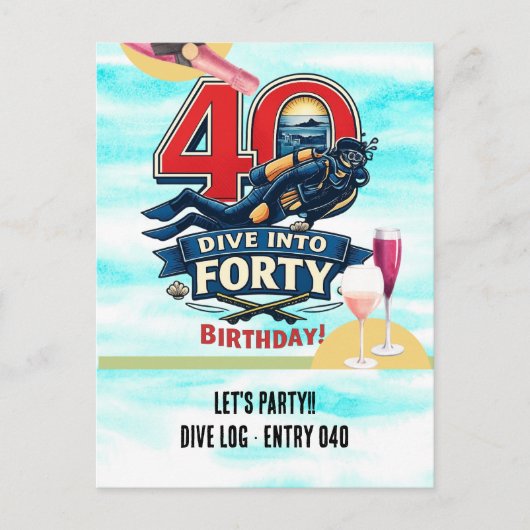 Scuba 40e verparty uitnodiging (Voorkant)