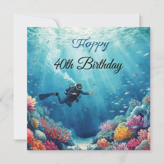 Scuba 40ste verjaardag onder water kaart (Voorkant)