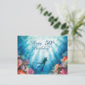 Scuba 50th birthday underwater birthday card  kaart (Staand voorkant)