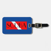 SCUBA-BAGAGELABEL RODE VLAG/NITROX blauw Bagagelabel (Voorkant horizontaal)