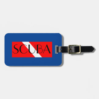 SCUBA-BAGAGELABEL RODE VLAG/NITROX blauw Bagagelabel