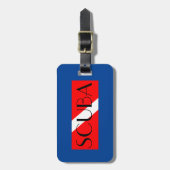 SCUBA-BAGAGELABEL RODE VLAG/NITROX blauw Bagagelabel (Voorkant verticaal)