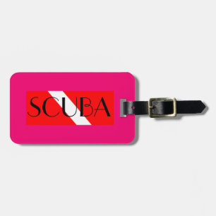 SCUBA-BAGAGELABEL RODE VLAG/NITROX PINK BAGAGELABEL