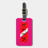 SCUBA-BAGAGELABEL RODE VLAG/NITROX PINK BAGAGELABEL (Voorkant verticaal)
