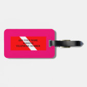 SCUBA-BAGAGELABEL RODE VLAG/NITROX PINK BAGAGELABEL (Achterkant horizontaal)