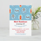 Scuba Birthday Invitation Diving Flag Kaart (Staand voorkant)