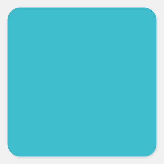 Scuba Blue Blauwgroen Trend Color Background Vierkante Sticker (Voorkant)