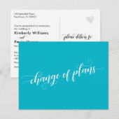 Scuba Blue Change of Plans Postponed Wedding Briefkaart (Voorkant / Achterkant)