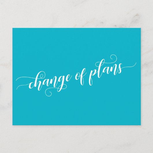 Scuba Blue Change of Plans Postponed Wedding Briefkaart (Voorkant)