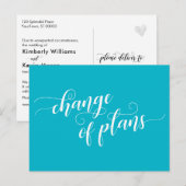 Scuba Blue Change of Plans Postponed Wedding Briefkaart (Voorkant / Achterkant)