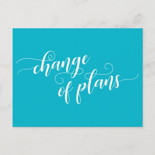Scuba Blue Change of Plans Postponed Wedding Briefkaart (Voorkant)