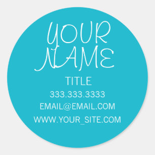 Scuba Blue FreeHand Eenvoudig Ronde Sticker