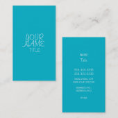 Scuba Blue Freehand Simple Visitekaartje (Voorkant / Achterkant)