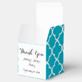 Scuba Blue White Quatrefoil Moroccan Pattern Bedankdoosjes (Geopend)