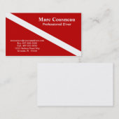 Scuba Business - Persoonlijke kaart - Donkerrood Visitekaartje (Voorkant / Achterkant)