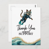 Scuba Cat Diving Blue Wet Suit Briefkaart (Voorkant / Achterkant)
