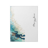 Scuba Cat Diving Blue Wet Suit Notitieblok (Linkerzijde)