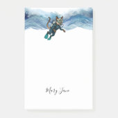Scuba Cat Diving Blue Wet Suit Post-it® Notes (Voorkant)