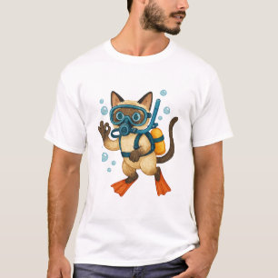 Scuba Cat Duiken met O.K. Teken T-shirt