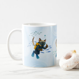 Scuba Cat duikt onder water Koffiemok
