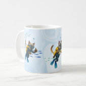 Scuba Cat duikt onder water Koffiemok (Voorkant links)