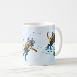 Scuba Cat duikt onder water Koffiemok