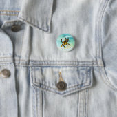 Scuba Cat duikt onder water Ronde Button 3,2 Cm (In situ)