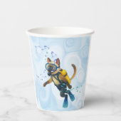 Scuba Cat is diving  Underwater  Papieren Bekers (Voorkant)