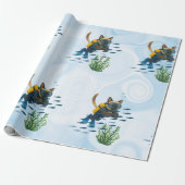 Scuba Cat Onderwater  Cadeaupapier (Uitgerold)