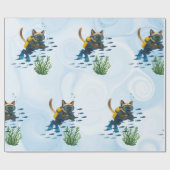 Scuba Cat Underwater  Cadeaupapier (Vlak)