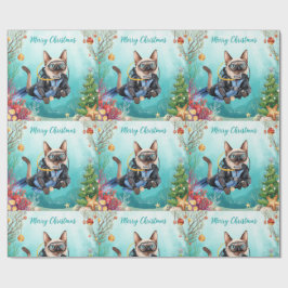 Scuba Cat Underwater Holiday  Merry Christmas  Cadeaupapier