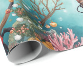 Scuba Cat Underwater Holiday  Merry Christmas  Cadeaupapier (Rol Hoek)