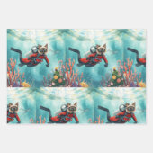Scuba Cat Underwater Holiday  Merry Christmas  Inpakpapier Vel (Voorkant 2)
