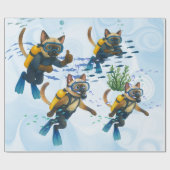 Scuba Cats are diving  Underwater  Cadeaupapier (Vlak)